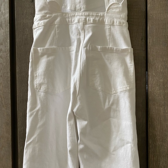 Frame Denim Scallop Edge Overalls in Blanc or White, Sz XS - Picture 9 of 10